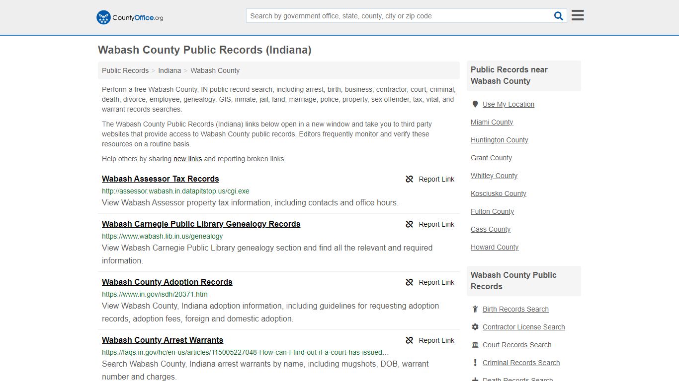 Public Records - Wabash County, IN (Business, Criminal ...